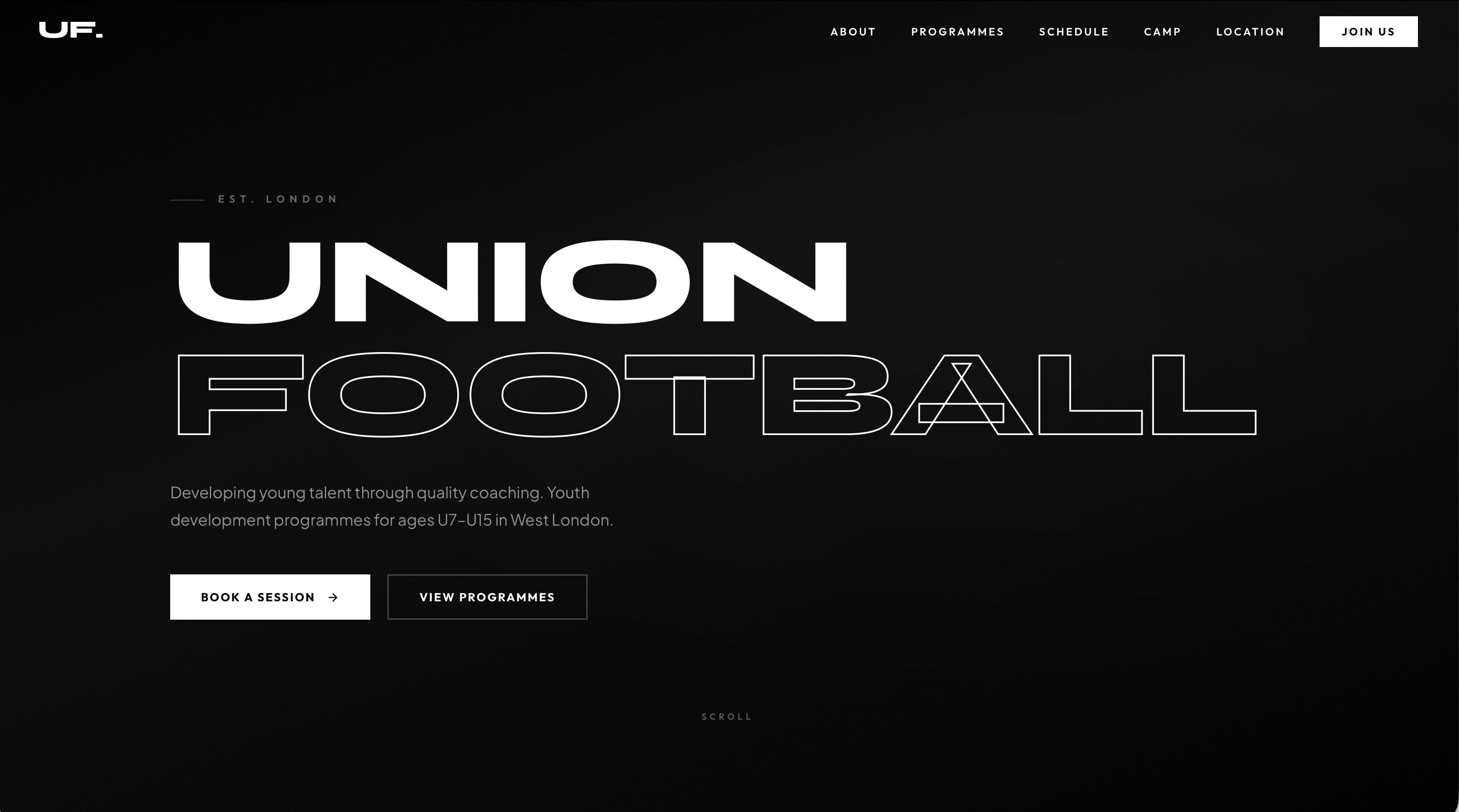 Union Football website screenshot